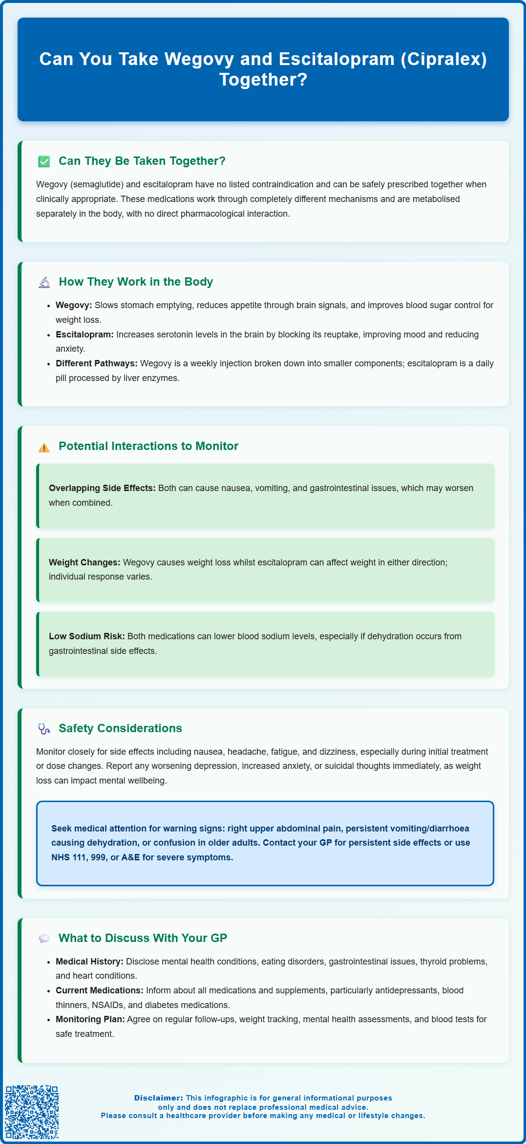 can you take wegovy and lexapro