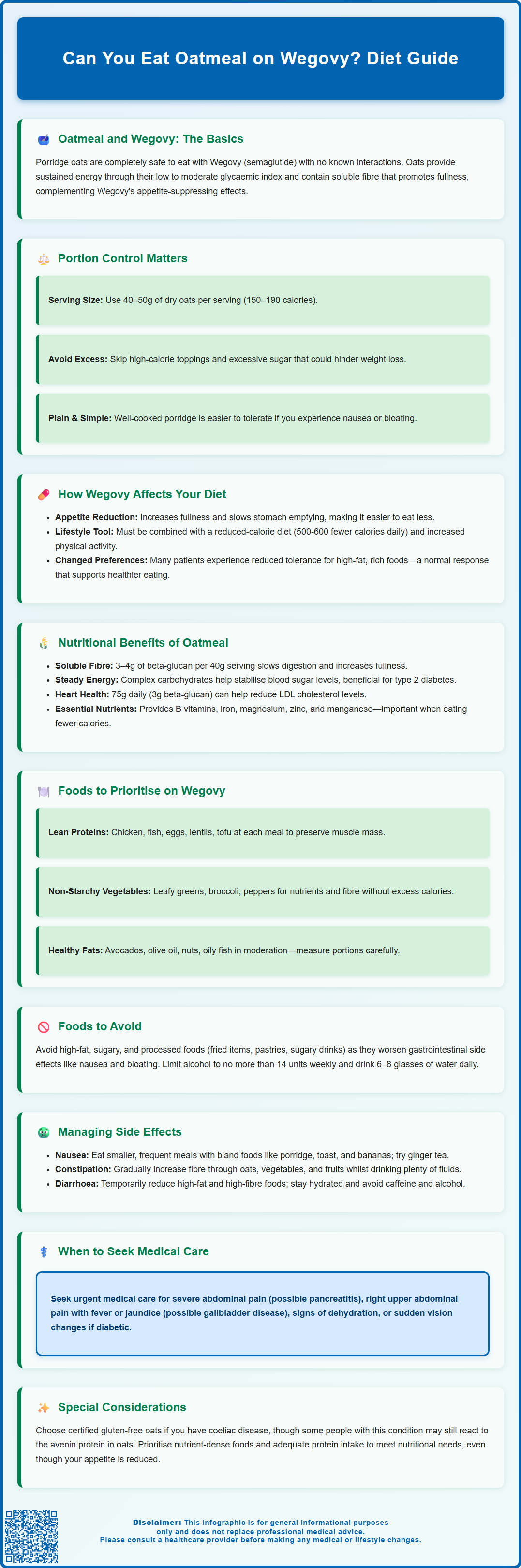 can you eat oatmeal on wegovy