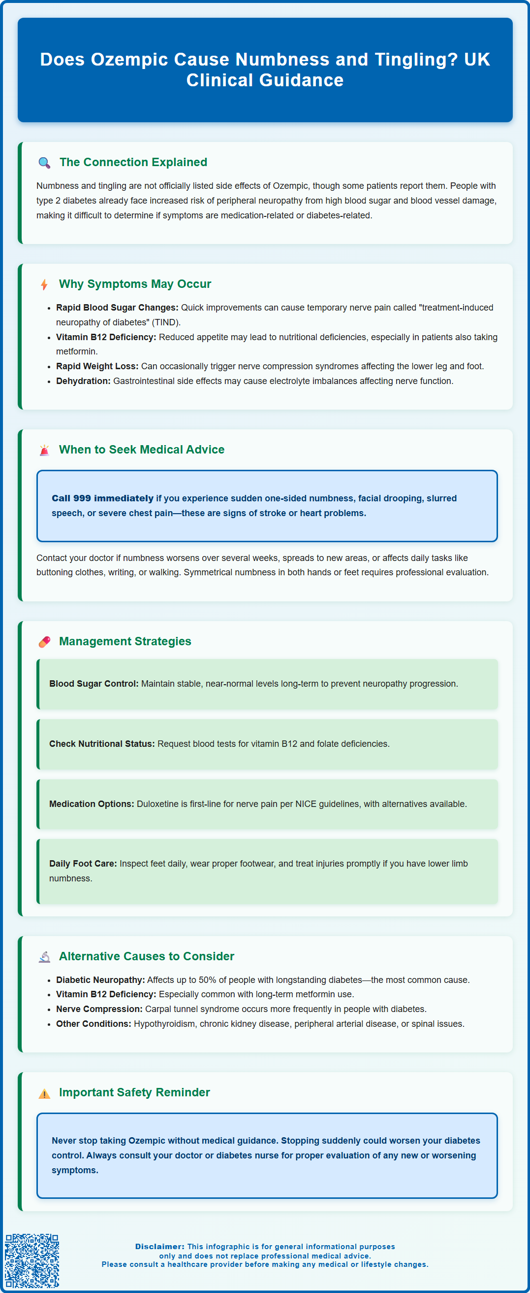 does ozempic cause numbness and tingling