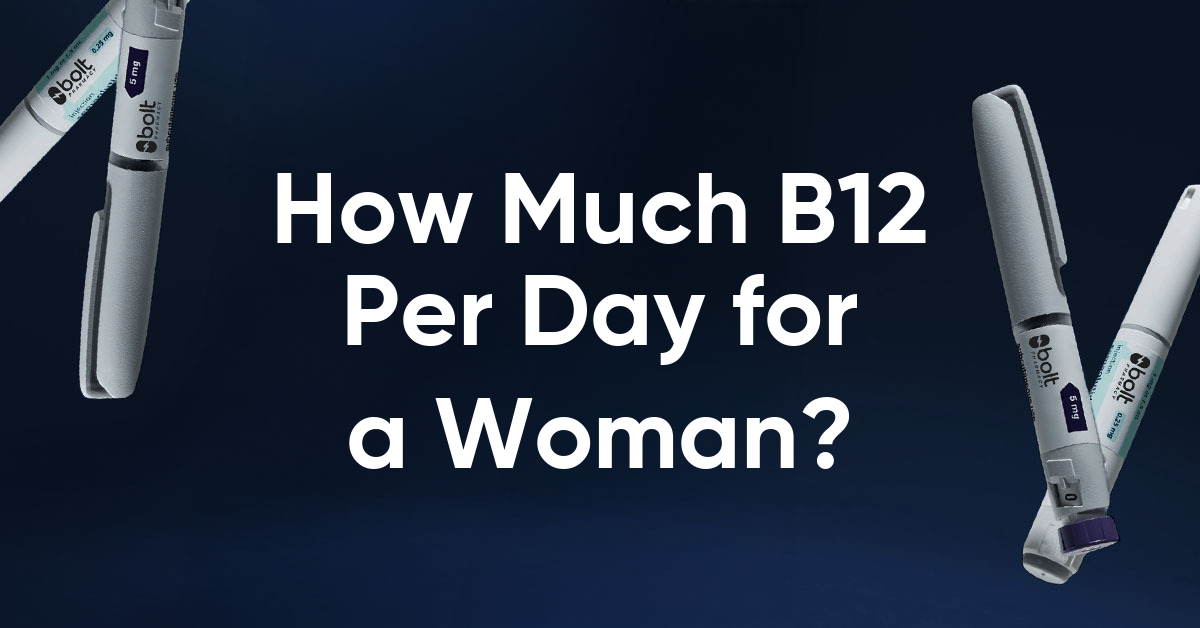 how much b12 per day for a woman