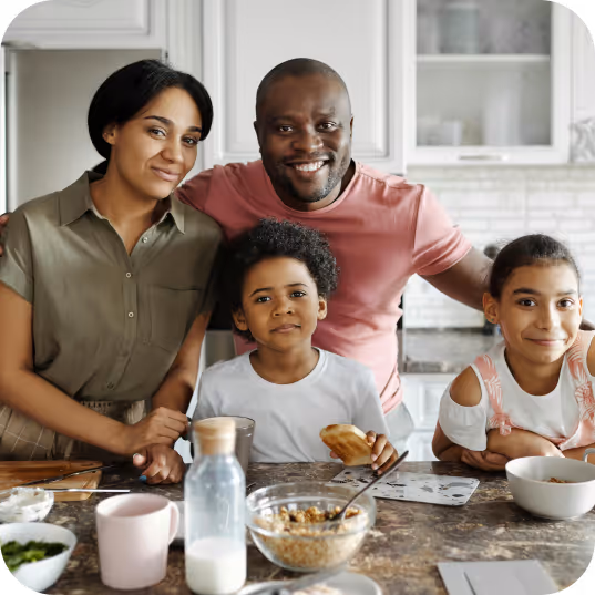 Happy family enjoying homeownership in California