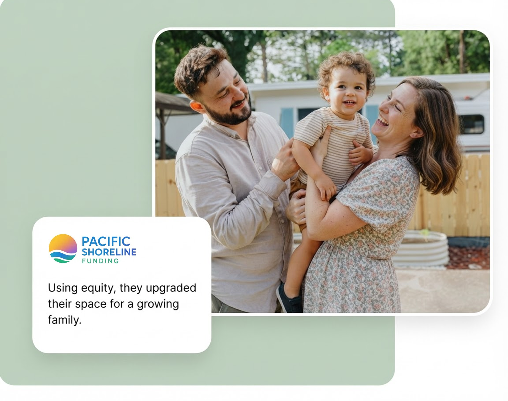 Happy family using home equity to upgrade their space