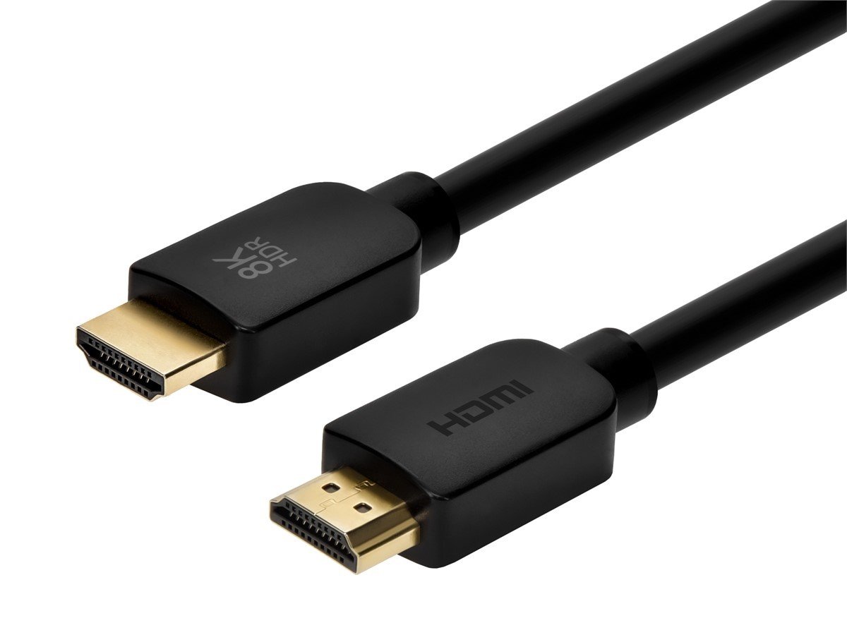 Monoprice 8K Certified Ultra High Speed HDMI Cable - 8K@60Hz, 4K@120Hz, 48Gbps, HDR, VRR, 15ft, No Logo, Black