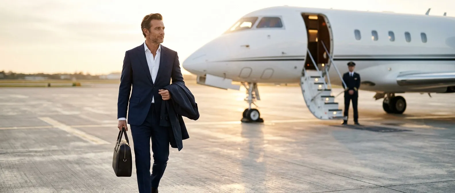 A traveller moving through an airport terminal.