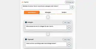 Animation für die Darstellung von Verzweigungen. Clickt sich durch die verschiedenen Äste einer Verzweigung und zeigt die individuellen Fragen an