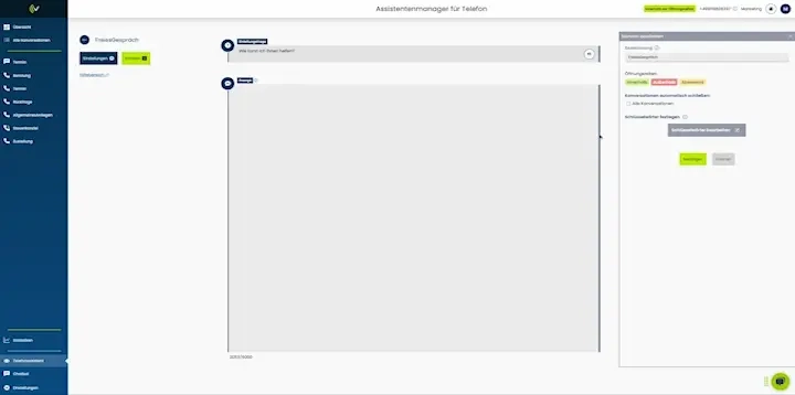 Illustration für Freies Szenario:
Im Assistenten wird ein Freies Szenario angelegt. Anschließendes Scrolling über das Prompt Eingabefeld