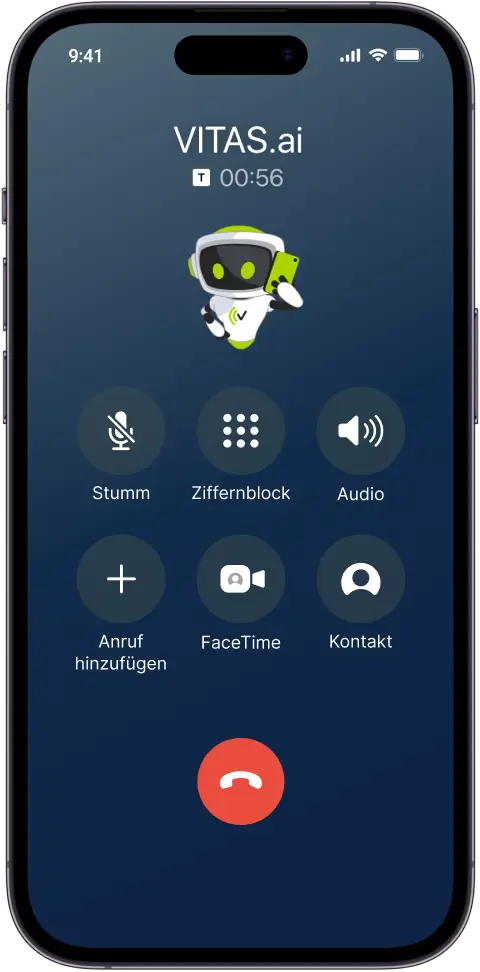 Smarpthone mit VITAS Avatar als Anrufersymbol