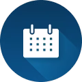 Kalender Icon auf blauen Hintergrund