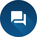 Chat Icon auf blauen Hintergrund