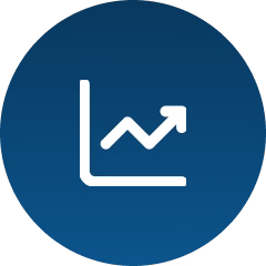 Graph Icon auf blauen Hintergrund