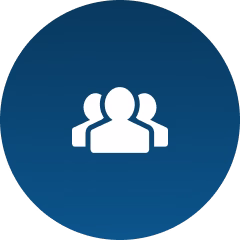 Gruppe Icon auf blauen Hintergrund