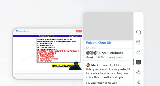 Image of the online class in Unacademy app