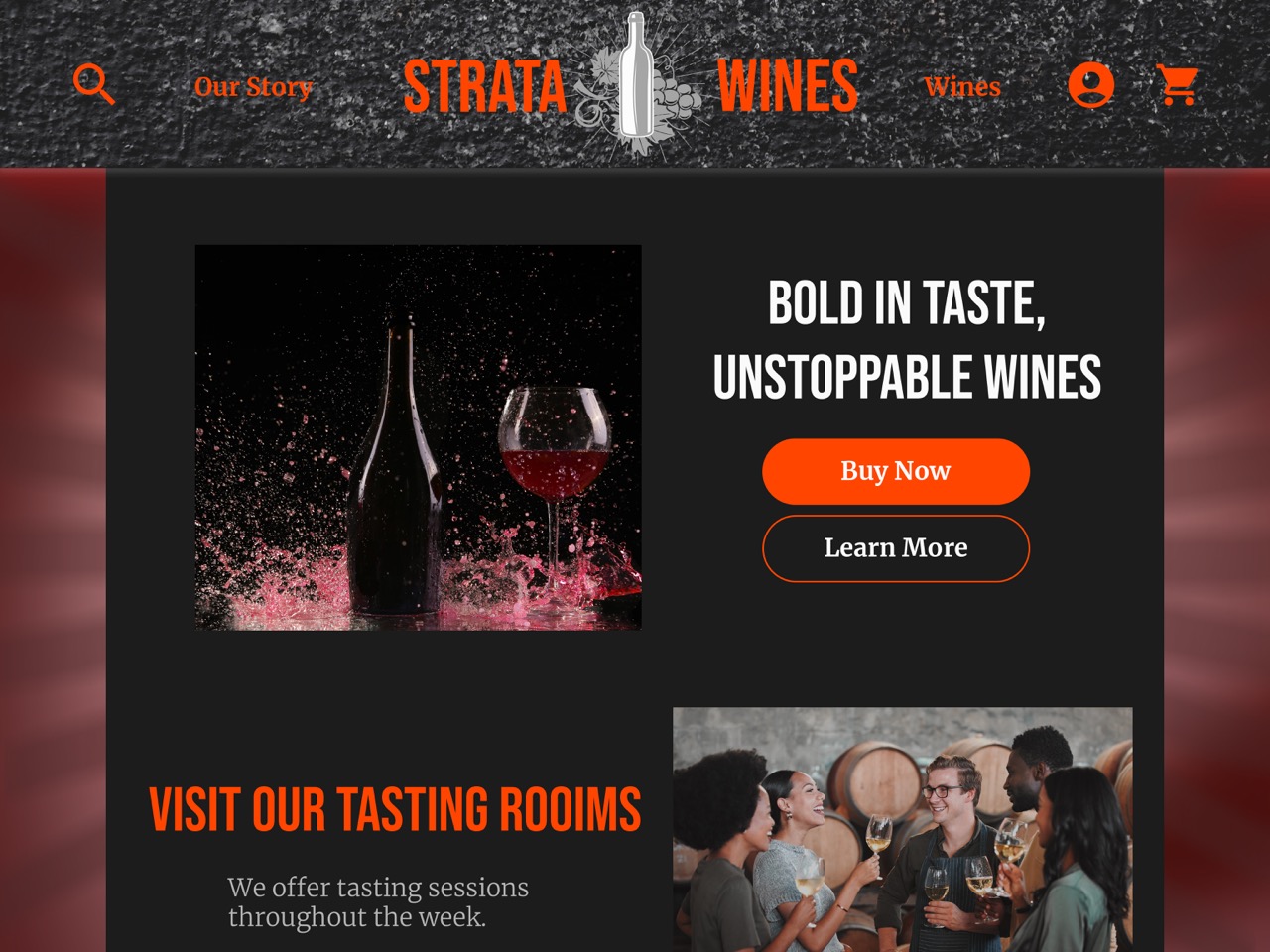 Wine website design thumbnail