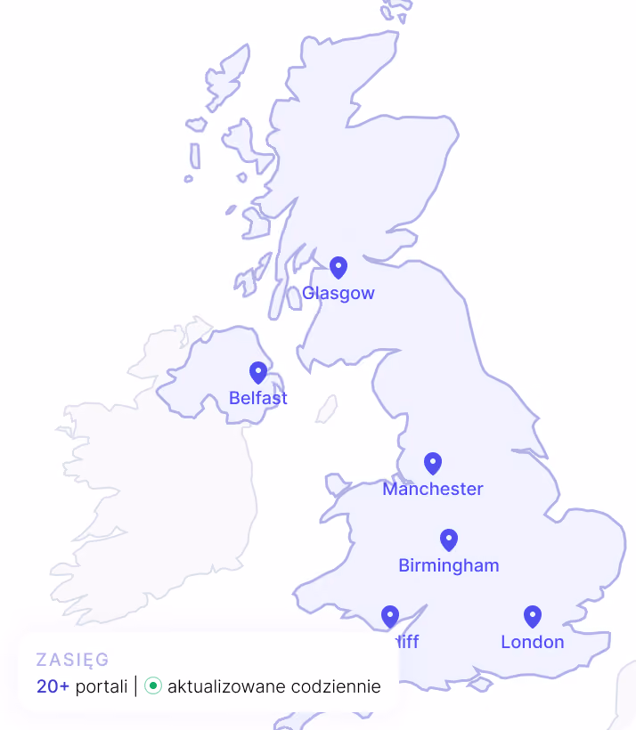 Map of UK with number of portals covered