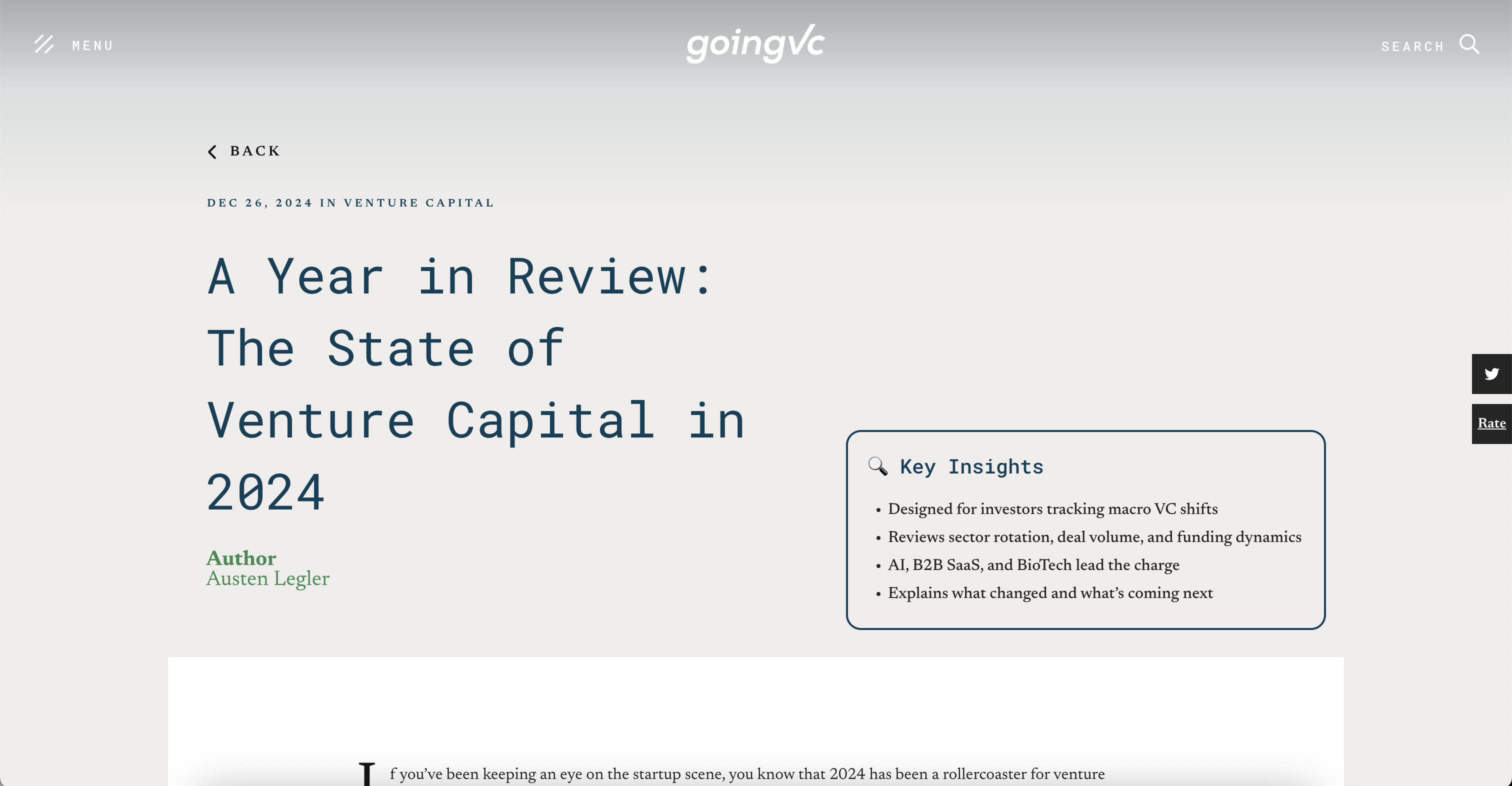 GoingVC State of Venture Capital 2024
