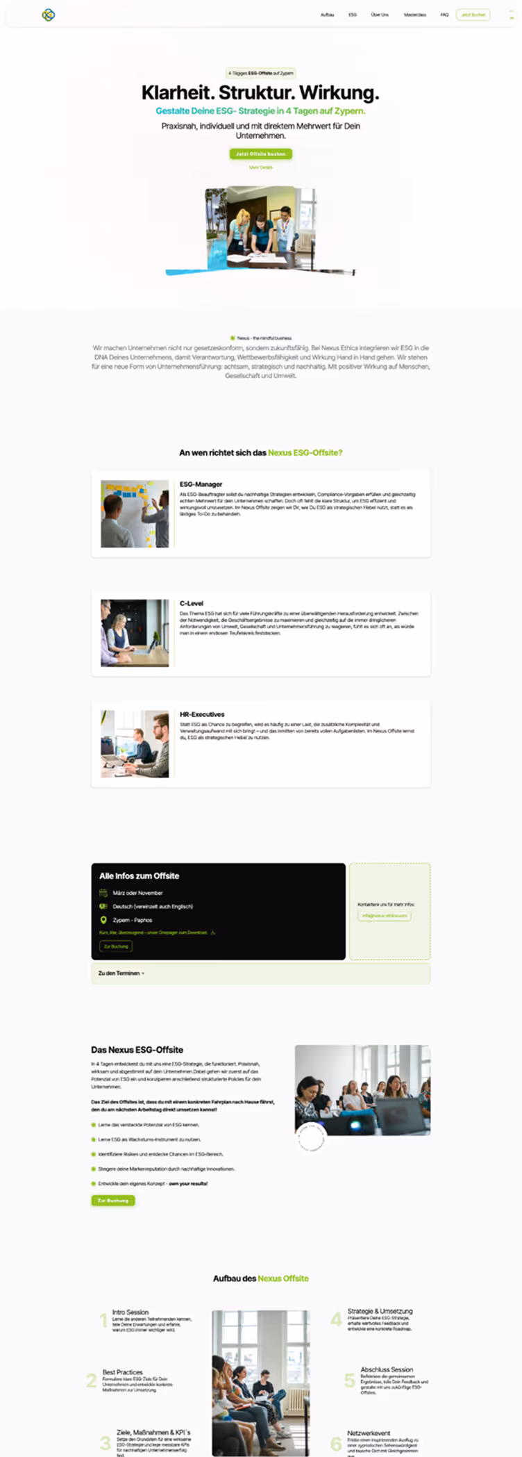 Webdesign von Nexus Ethica