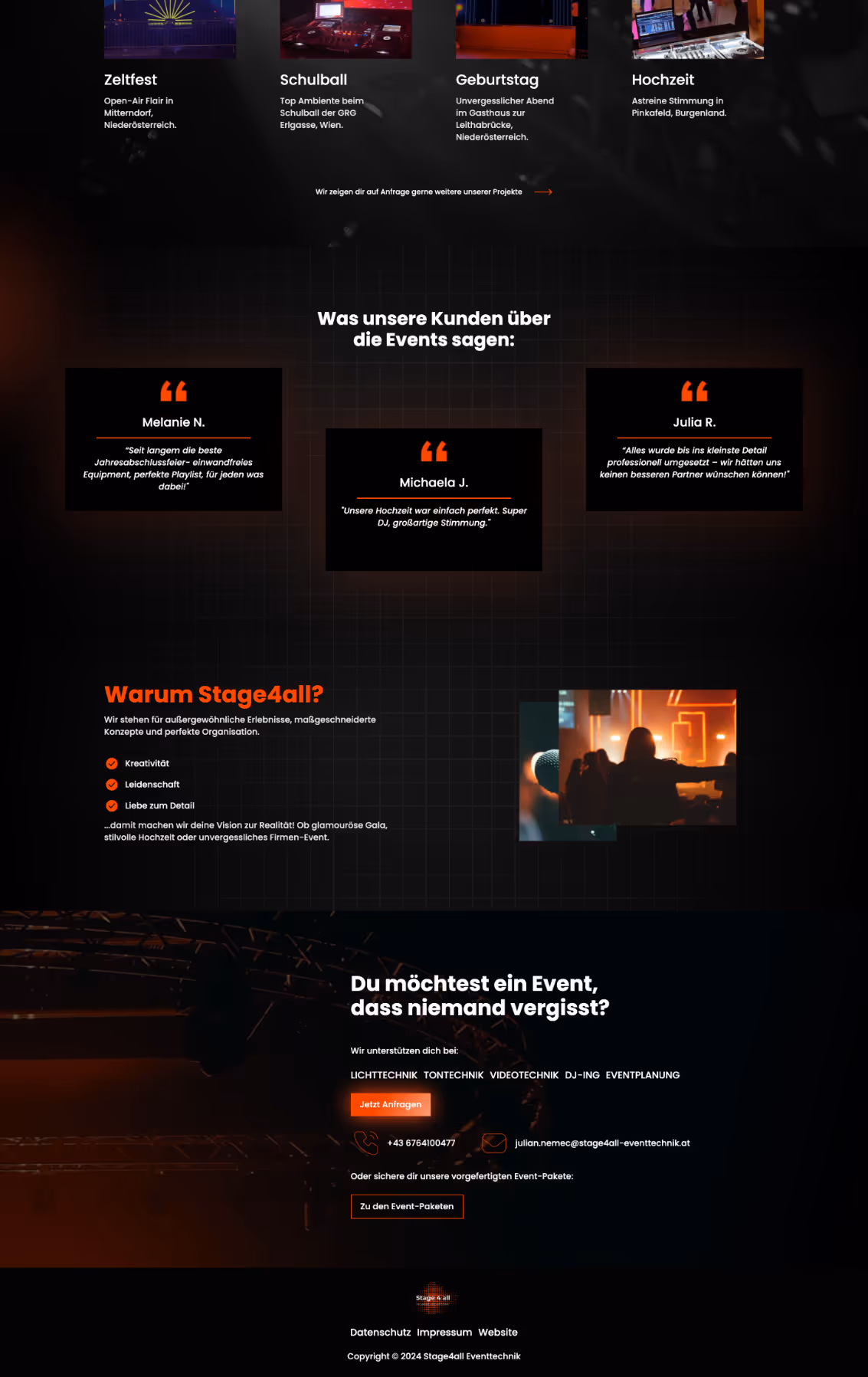 Webdesign Stage4all Eventtechnik