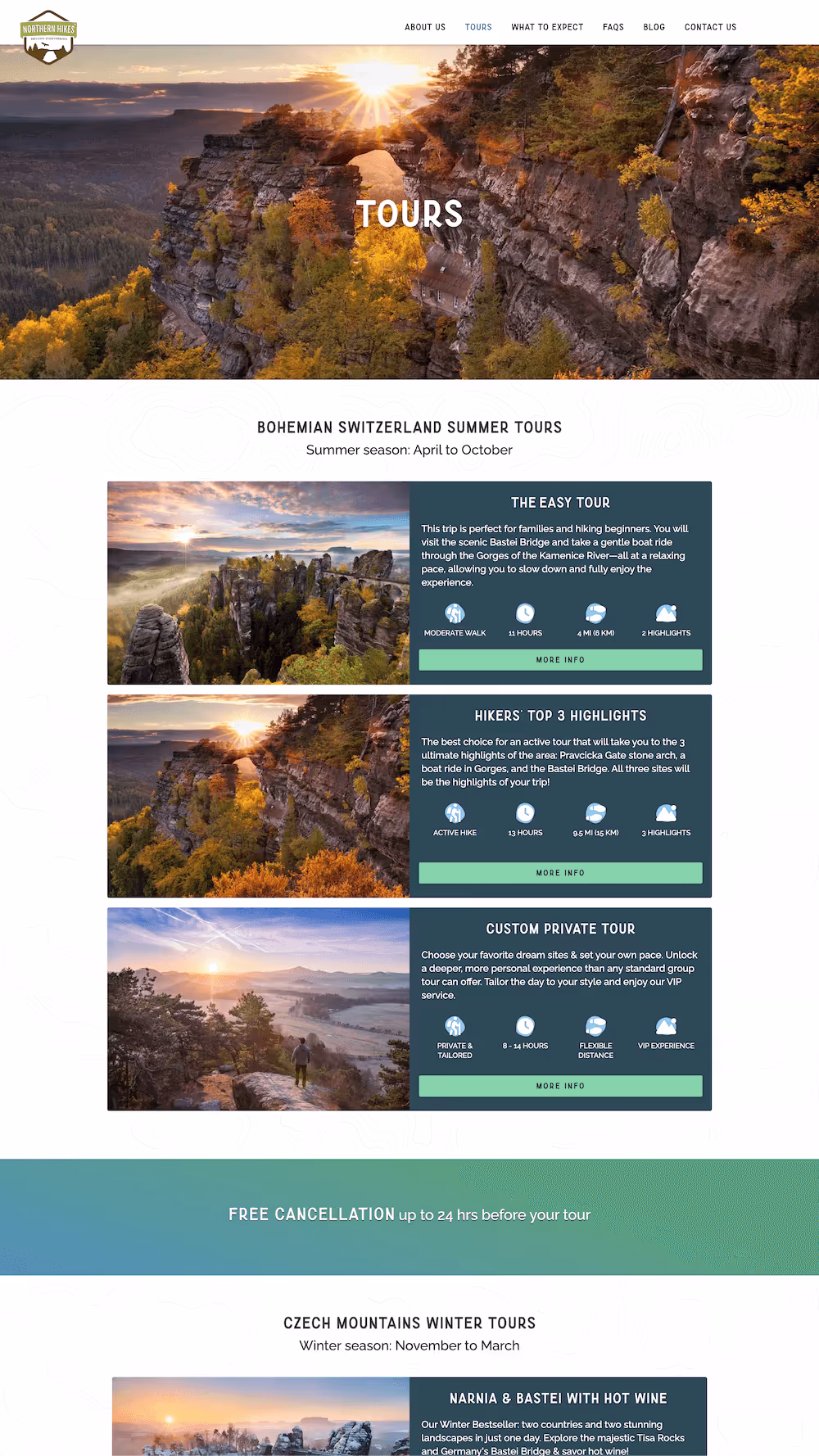 A website portfoilo showcase of an adventure company. 