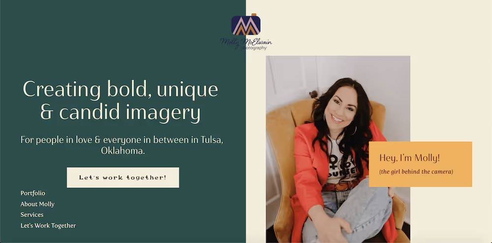 A website portfolio showcase of a photographer's website.