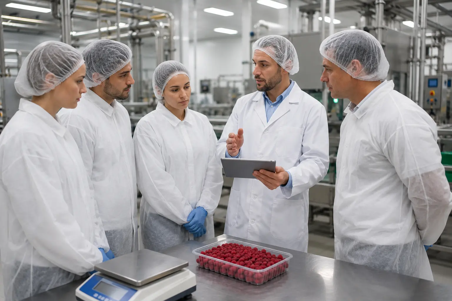 Food-production operator training on a smartphone in the tasks, hygiene and HACCP