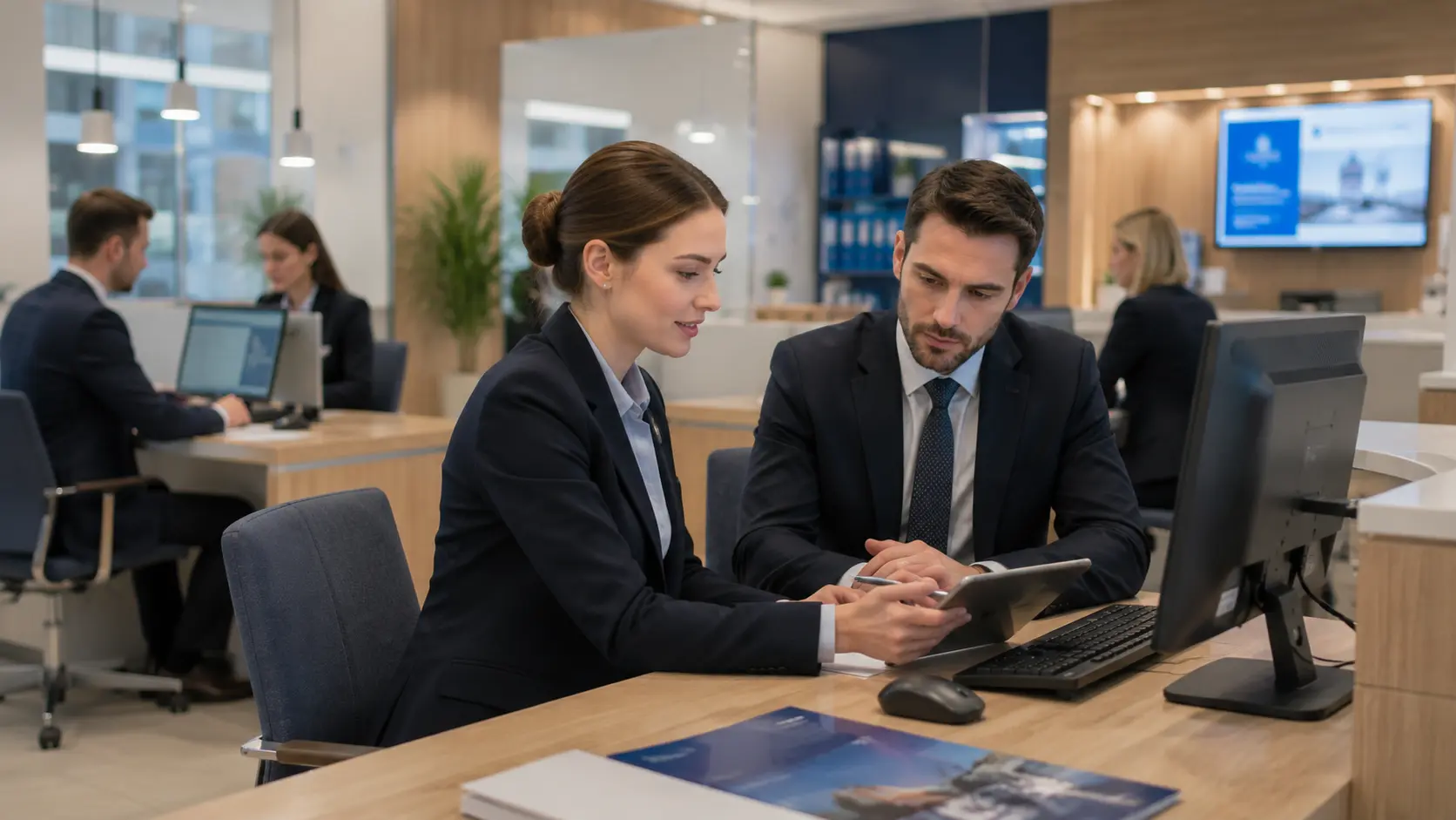 Conseiller bancaire en agence formé via un LMS dédié aux équipes terrain
