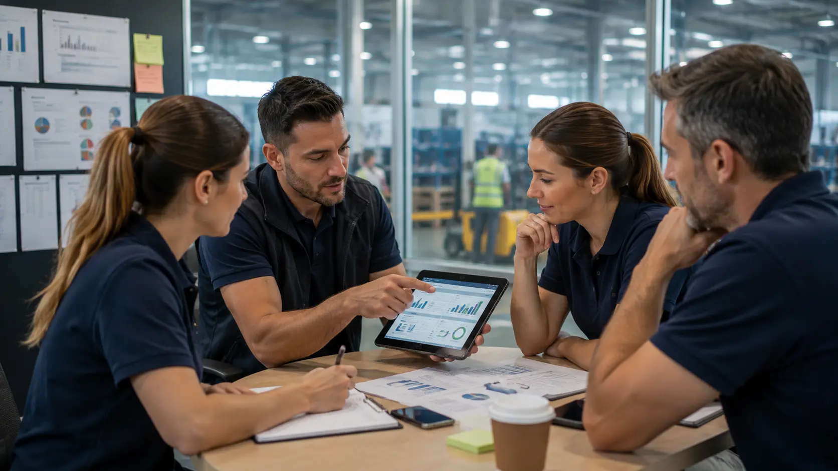 Responsable formation analysant un tableau de bord de mesure de l'efficacite de la formation des equipes terrain