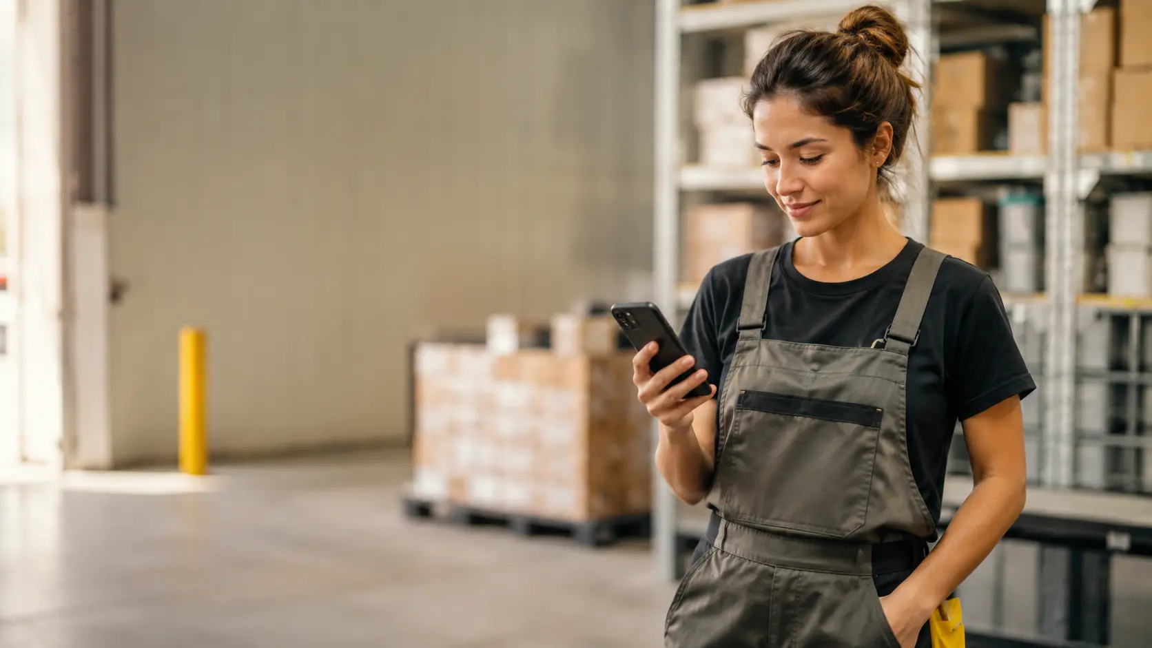 Nouvelle recrue terrain suivant son parcours d'onboarding sur smartphone