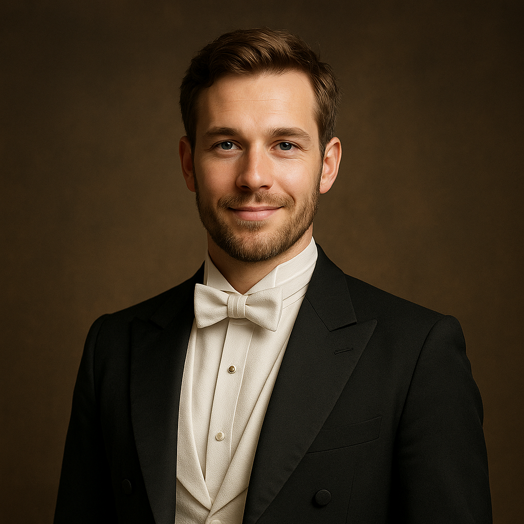 A Portrait of Sebastian Schmidt at the charity event