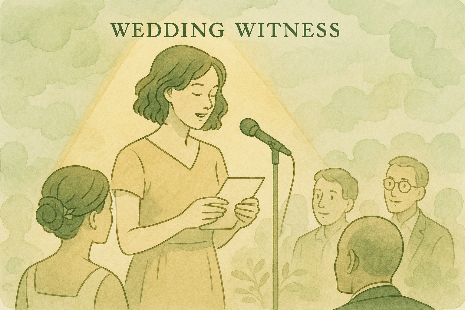 A moving speech delivered by a witness at a wedding, illustrating love and friendship.