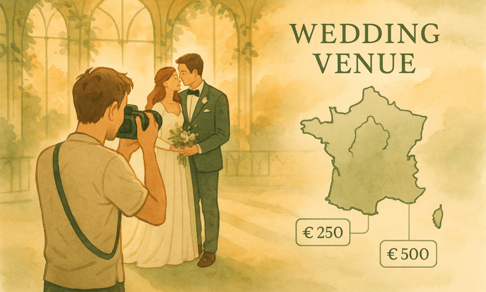 Price comparison table for a wedding photographer in 2023