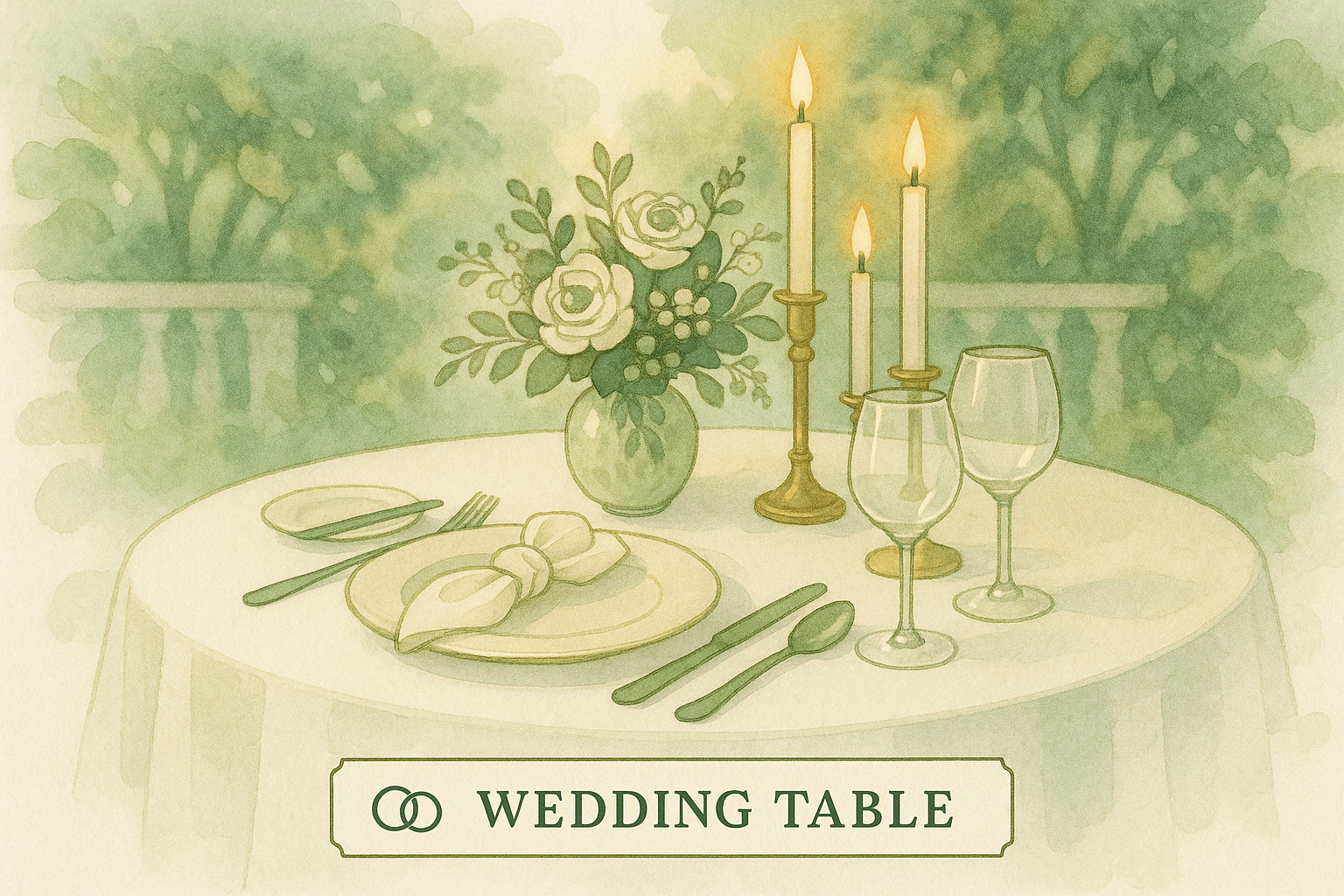 Déco de table de mariage élégante avec des accessoires raffinés et une ambiance romantique.