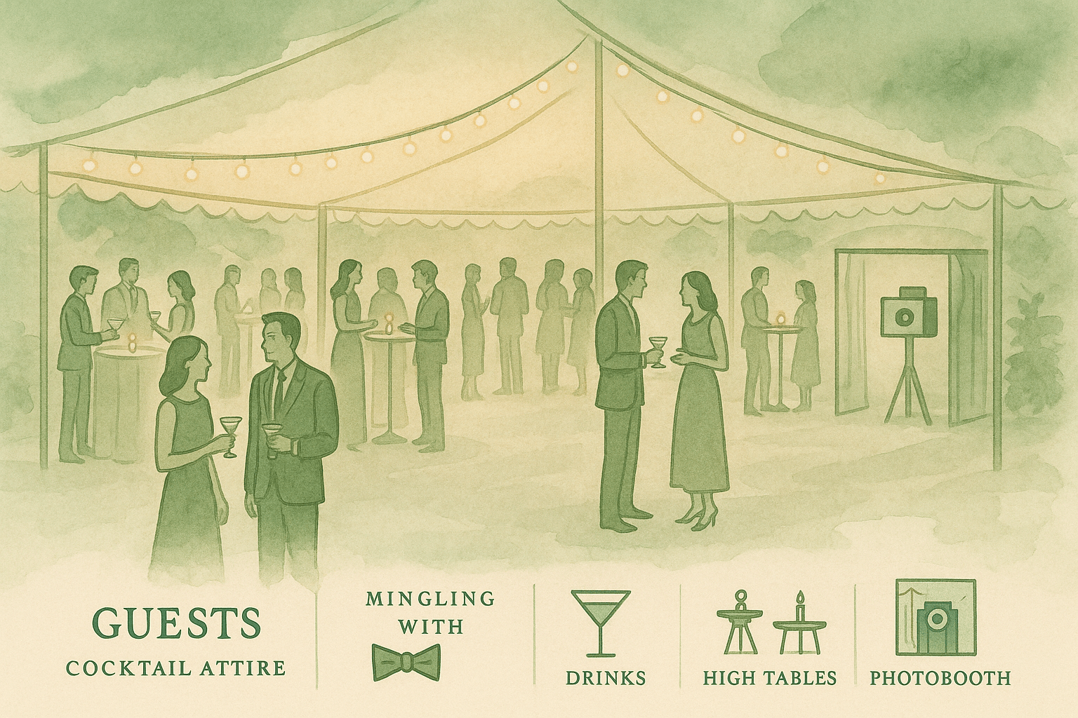 Un cocktail de mariage élégant servi dans des flûtes avec des fruits frais et des décorations florales