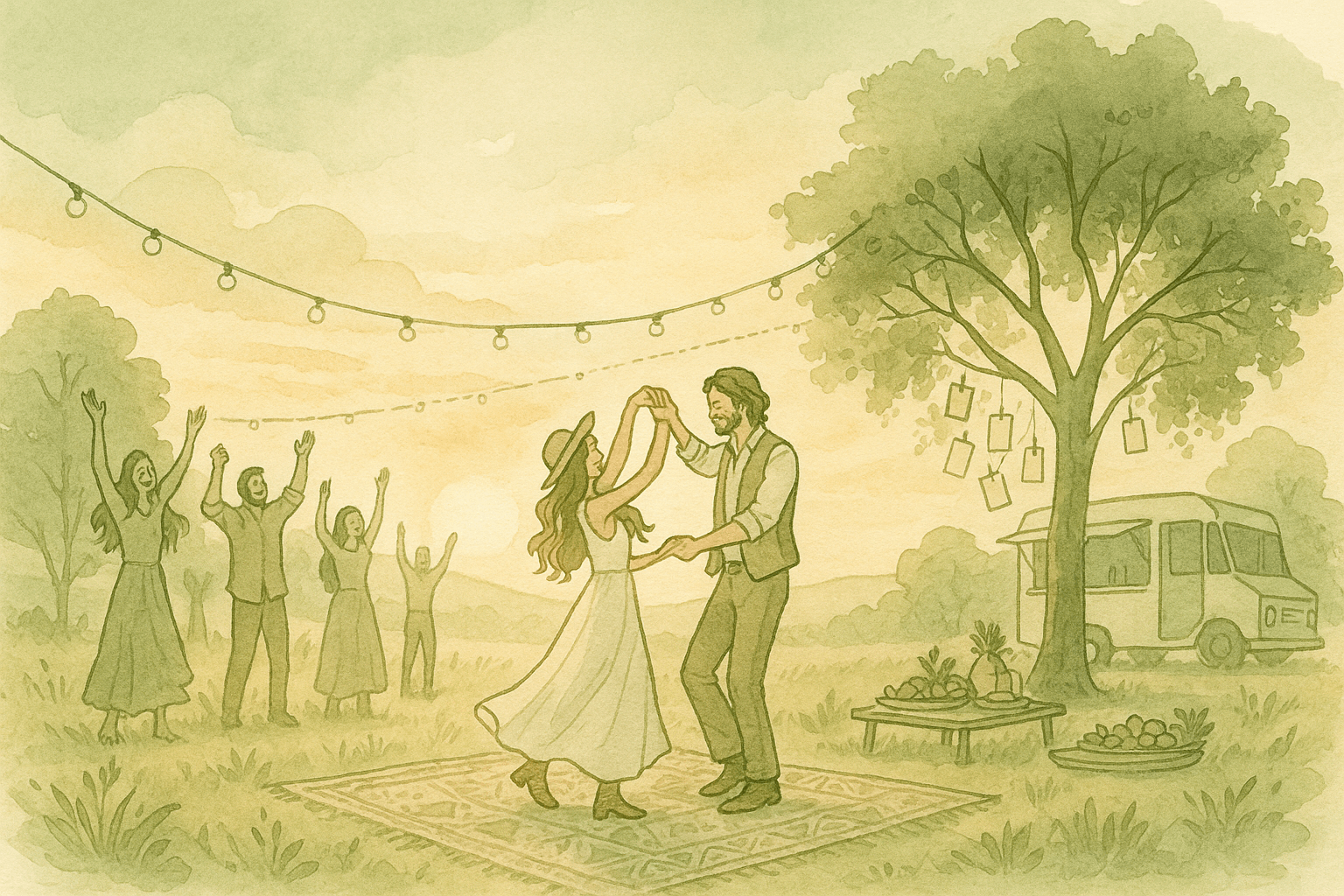 Exemple d'une décoration de mariage originale avec des fleurs et des lumières, illustrant des idées de mariage uniques.