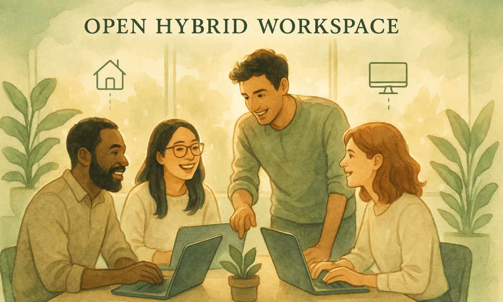 Group of colleagues participating in a team activity to boost cohesion during a team-building day.