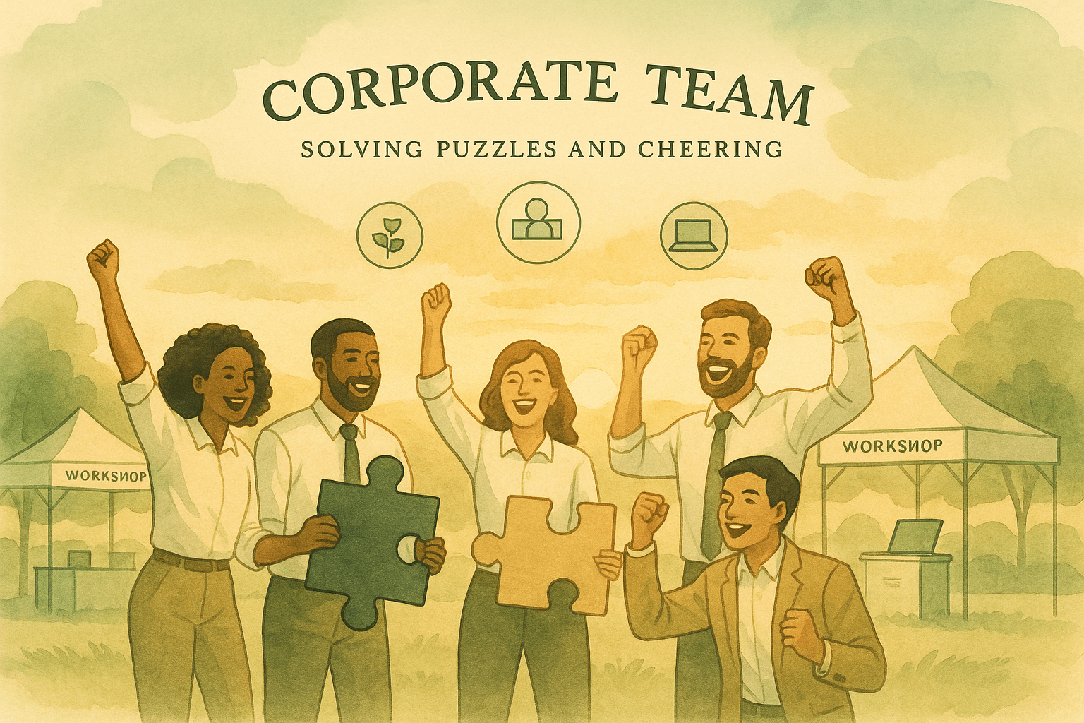 A scene of a group activity showing participants engaging in a collaborative project.