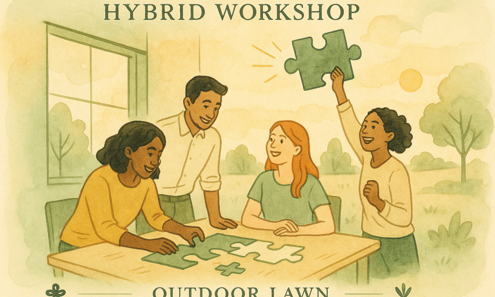 Participants engagés dans une activité en groupe favorisant la collaboration et l'interaction.