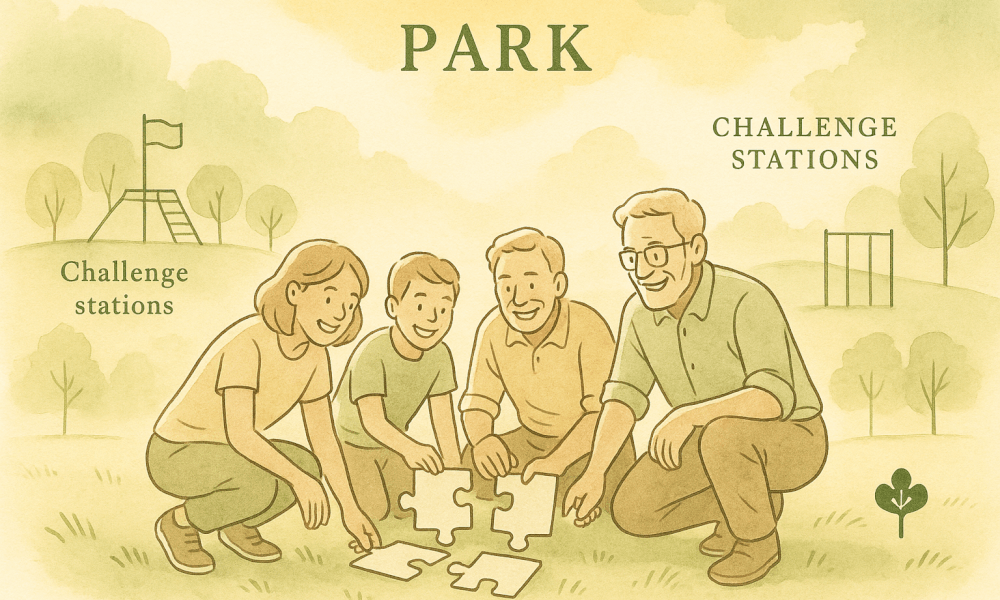 Participants engaged in a group activity, fostering collaboration and social interaction.