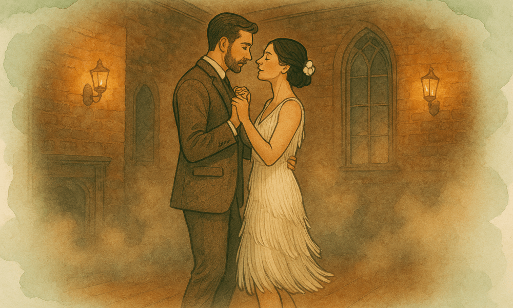 Décorations de mariage inspirées de la série Peaky Blinders, avec une ambiance vintage et élégante.