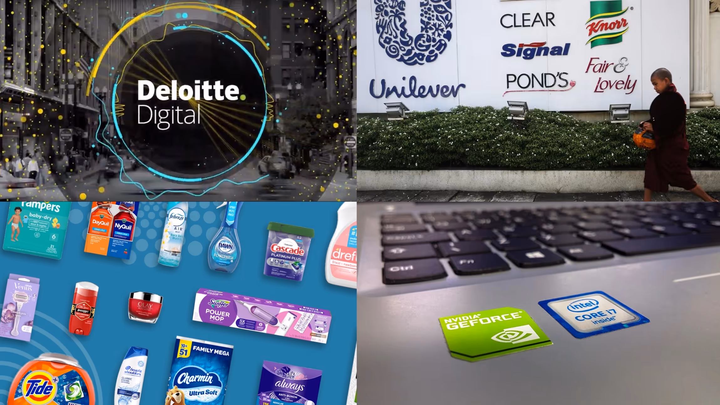 logos de marques Deloitte Digital, Unilever, NVIDIA et d'autres