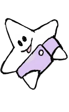 A star baby with a purple nappy, from the Emotosphere Graphic Novel.