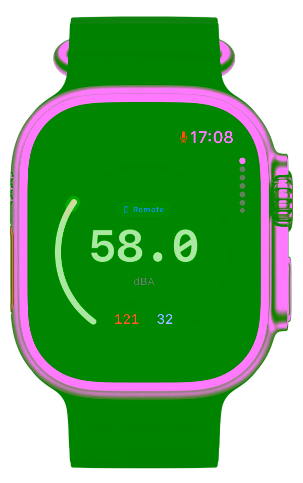 White Mark Acoustic Toolbox App view watch spl