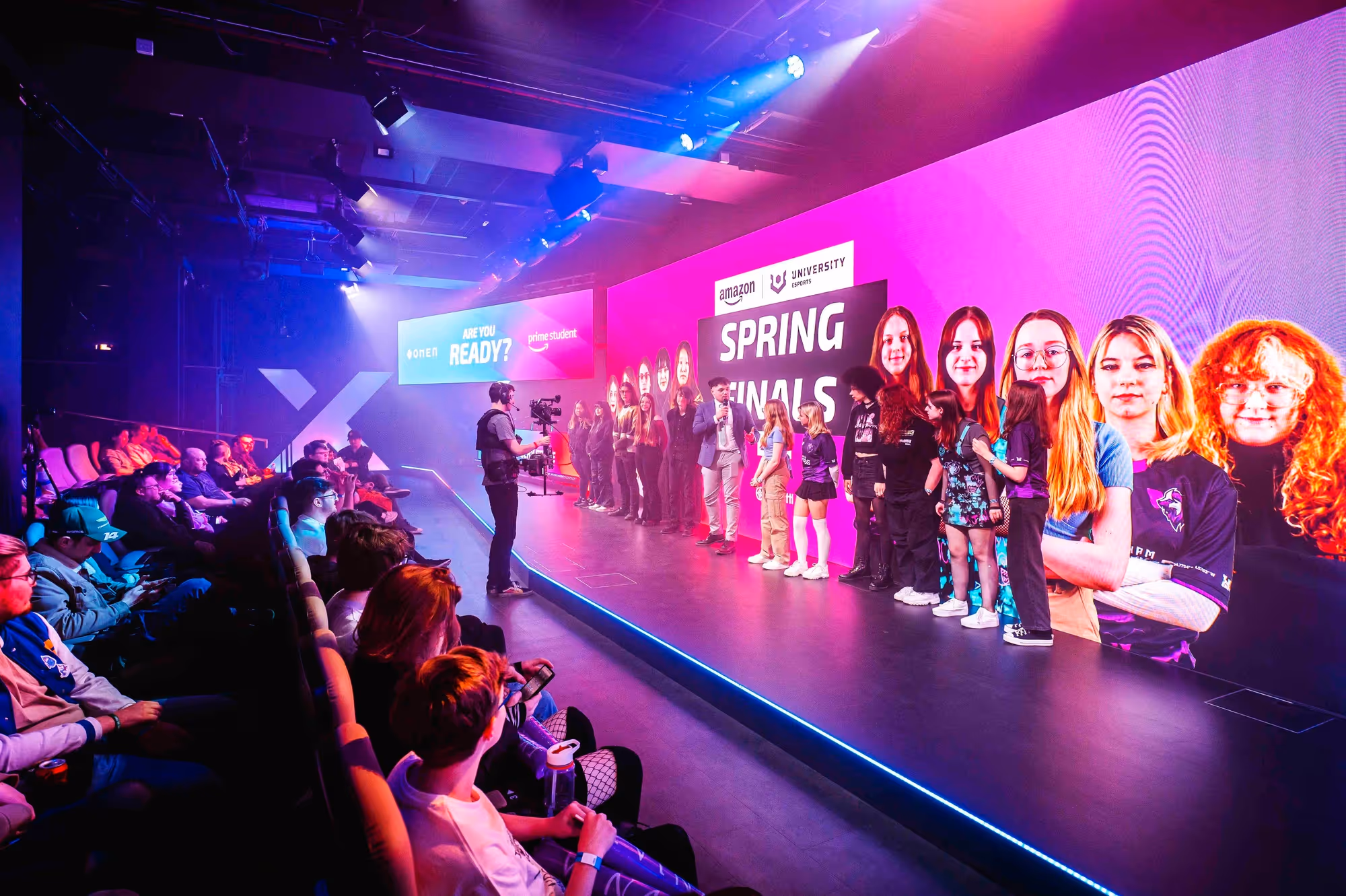 Confetti x - white mark designed esports broadcast venue main stage