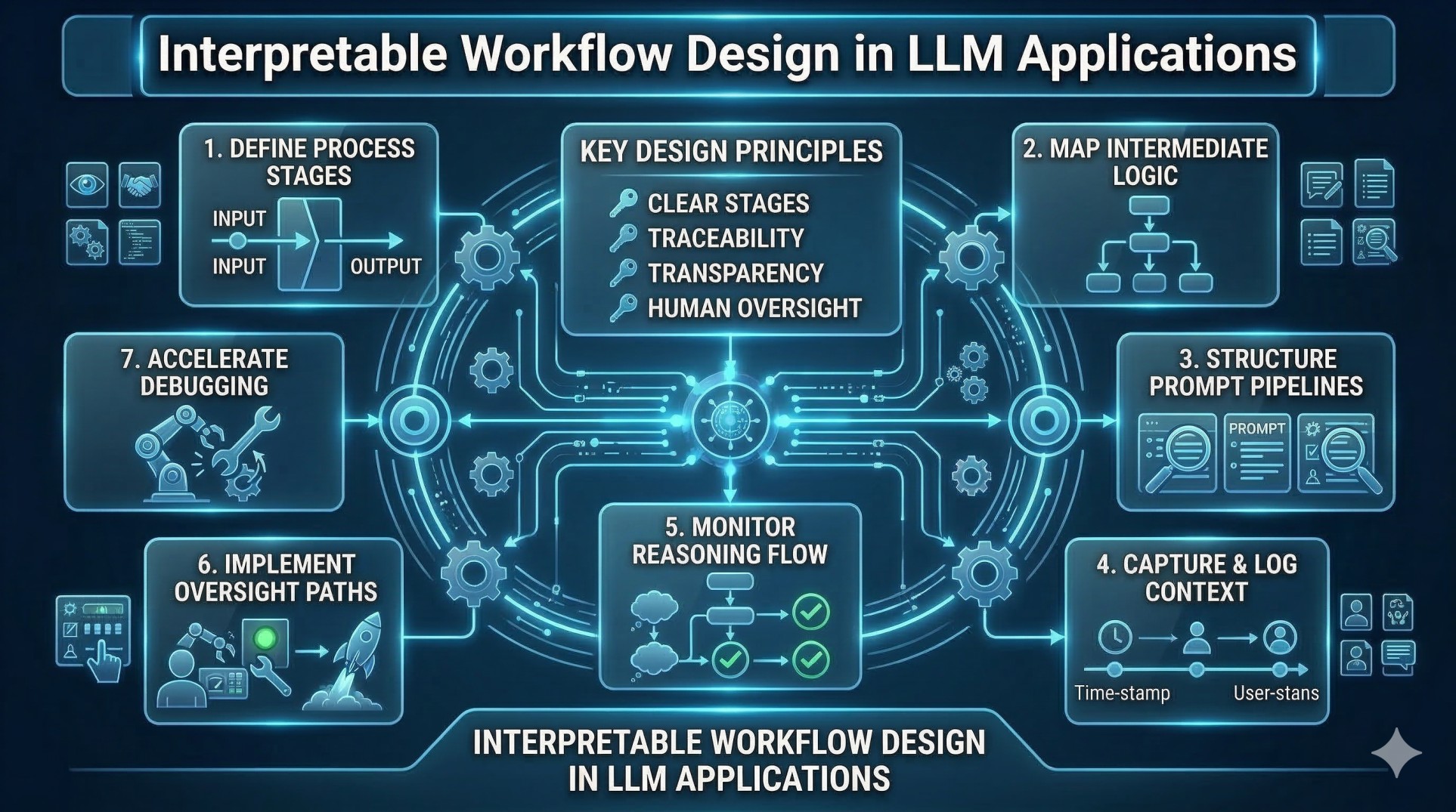 Interpretable Workflow Design in LLM Applications