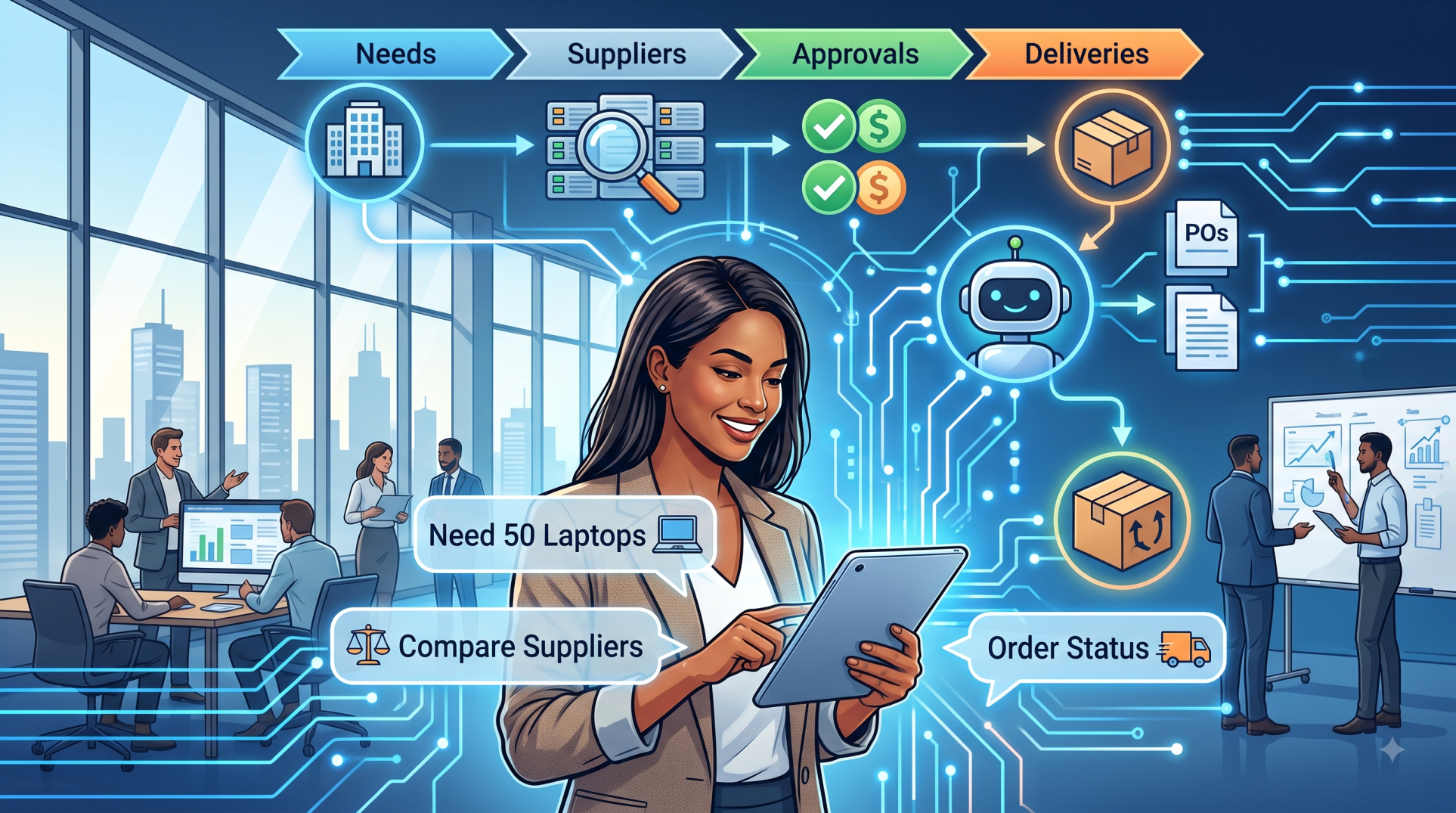 Natural Language Purchasing Workflows for Enterprise Procurement