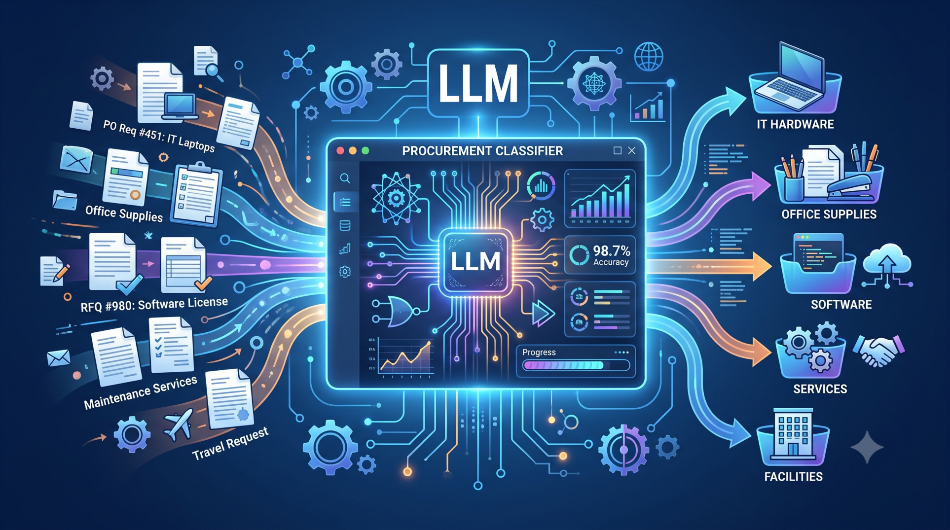 Automating Procurement Request Classification with Language Models