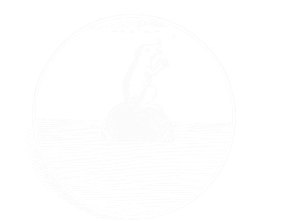 Black and white abstract circular logo resembling a stylized animal head or mask.