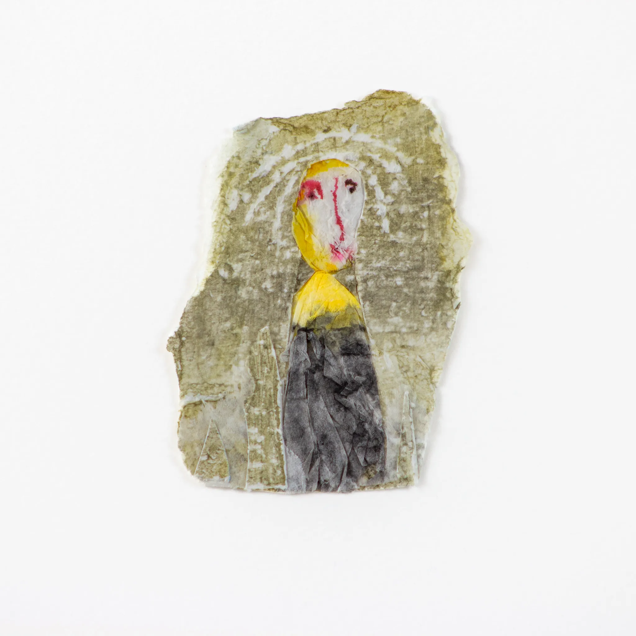 "Rannvá", by ulrik schjerbeck, watercolor on paperclip, 2025