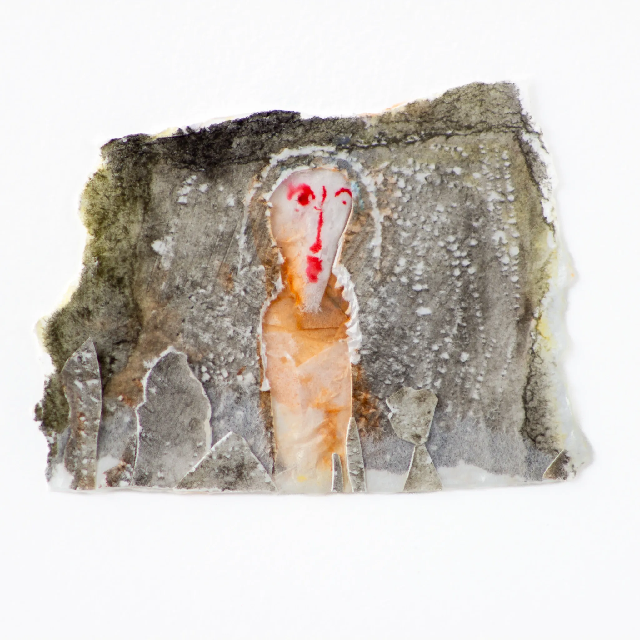 "Huldumand", by ulrik schjerbeck, watercolor on paperclip, 2025