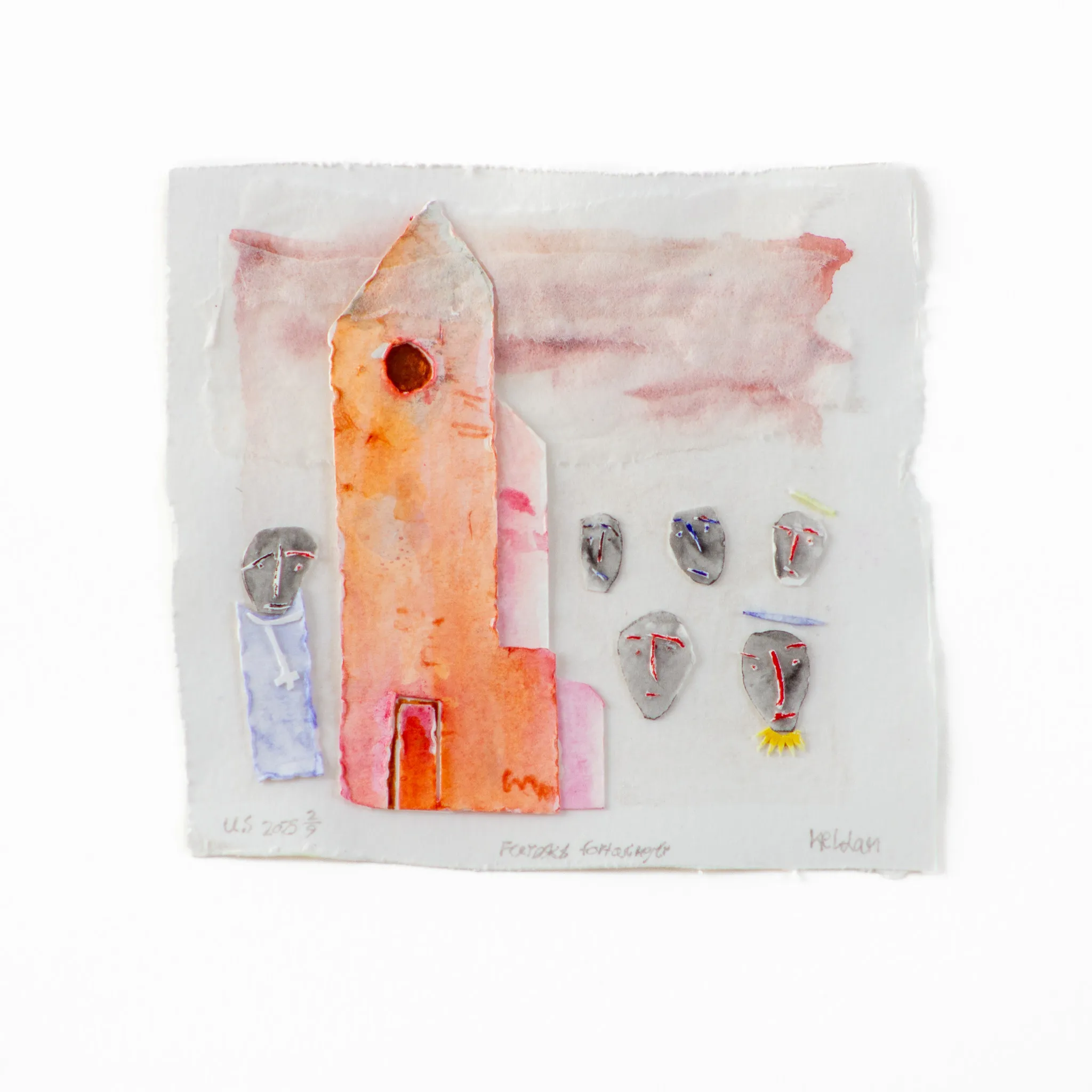 "Keldan", by ulrik schjerbeck, watercolor on paperclip, 2025