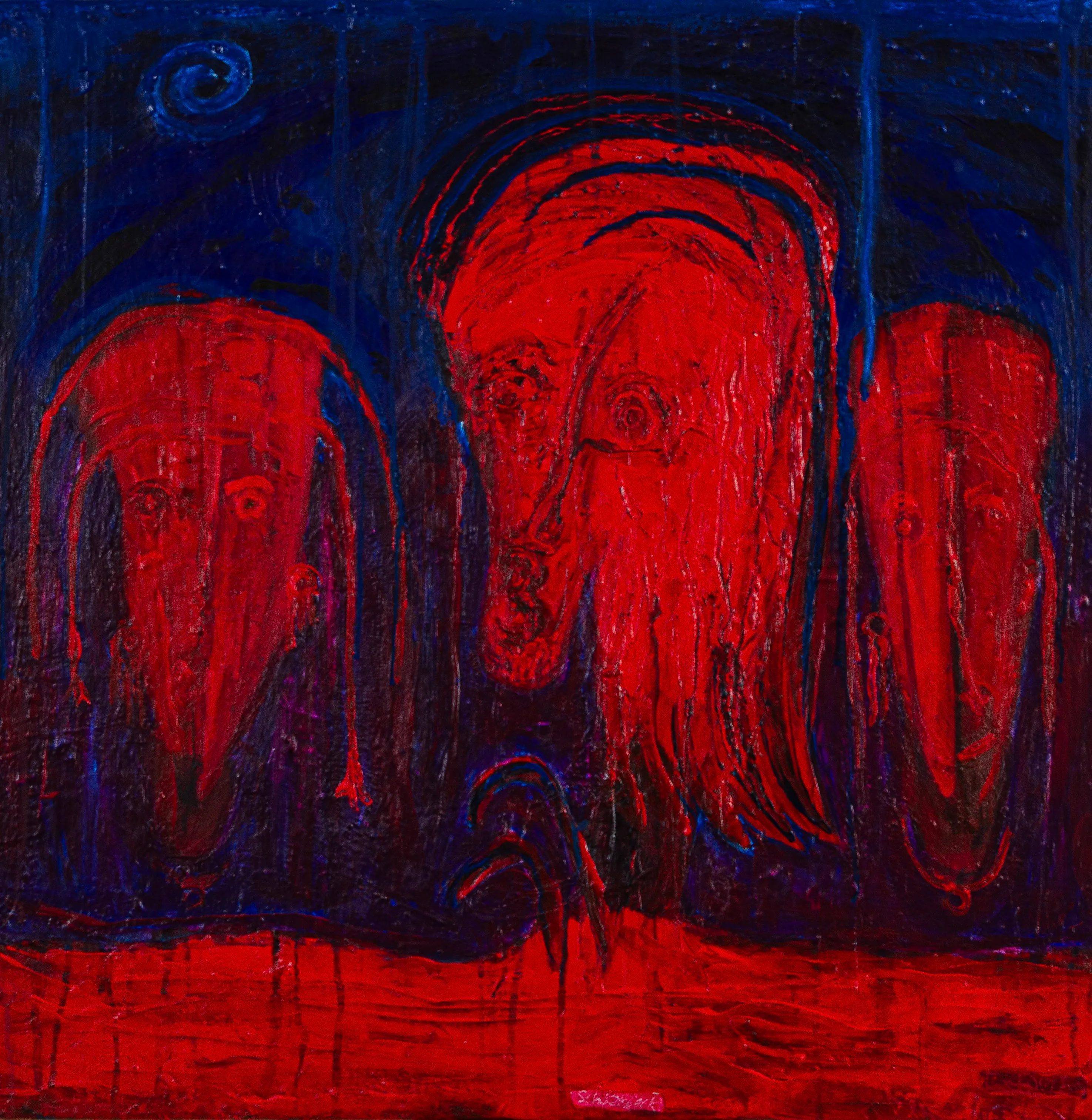 "Nykurin", by ulrik schjerbeck, acryllic on canvas, 2025